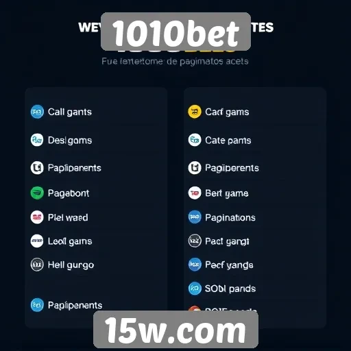 Métodos de pagamento aceitos no 1010bet